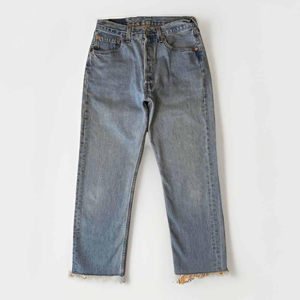 Vintage Levis 501 Jeans 28 Blue Straight Leg 90s Denim For Women Non Selvedge